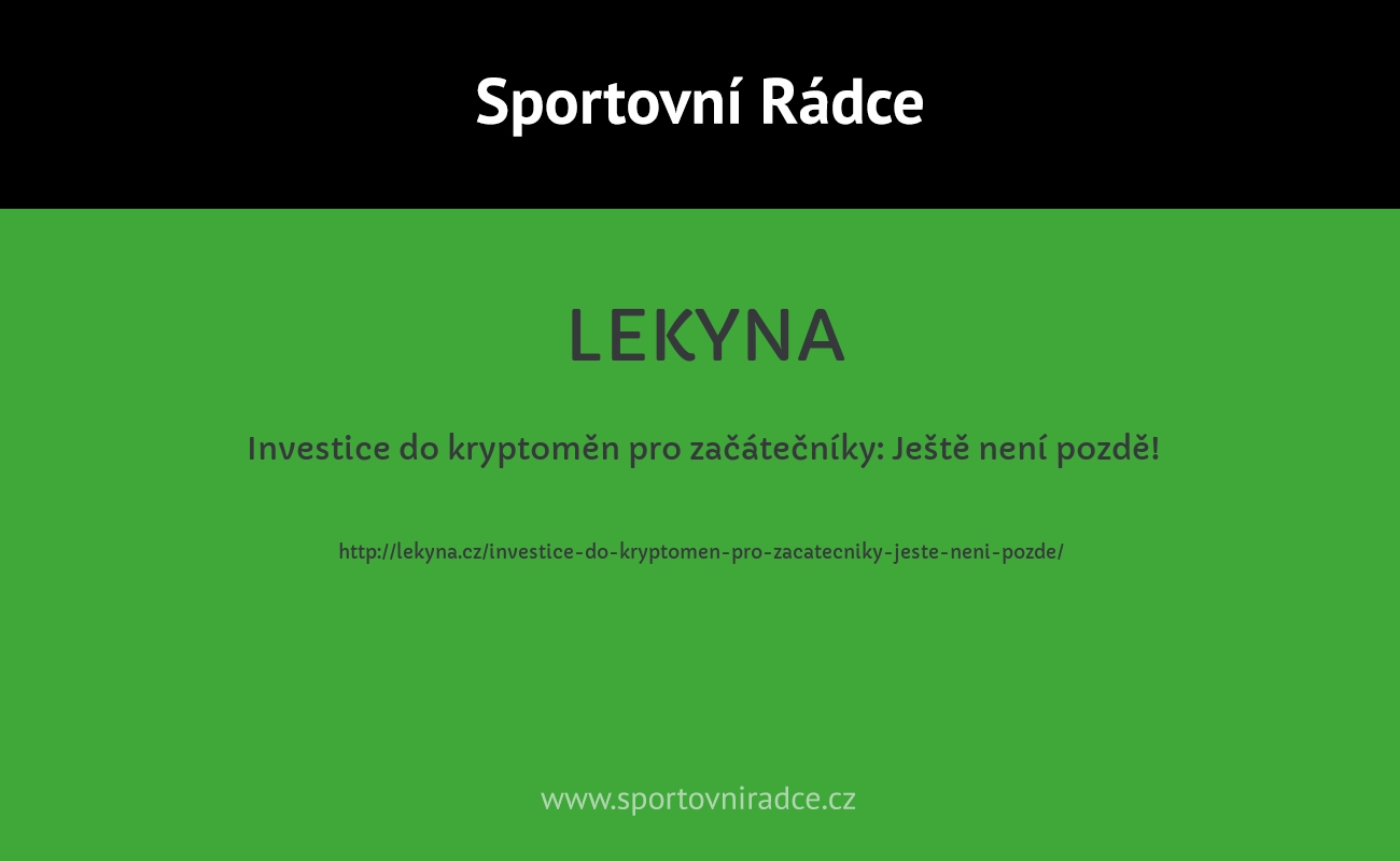 Investice do kryptoměn pro začátečníky: Ještě není pozdě!